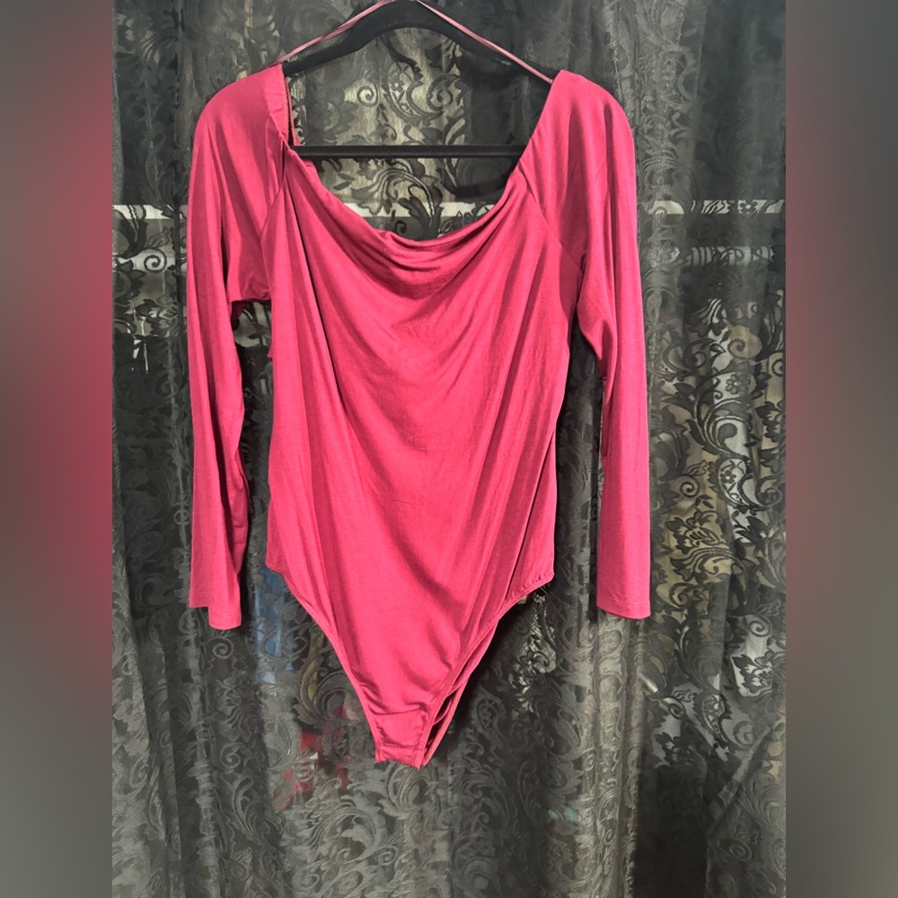 Off shoulder cross open back body suit